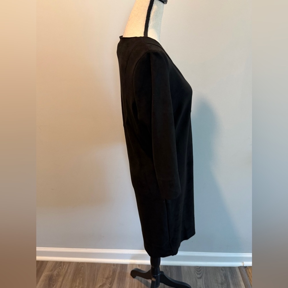 Gretchen Scott Black Suede Tunic 3/4 Sleeve Dress Women’s size XS - Picture 8 of 10